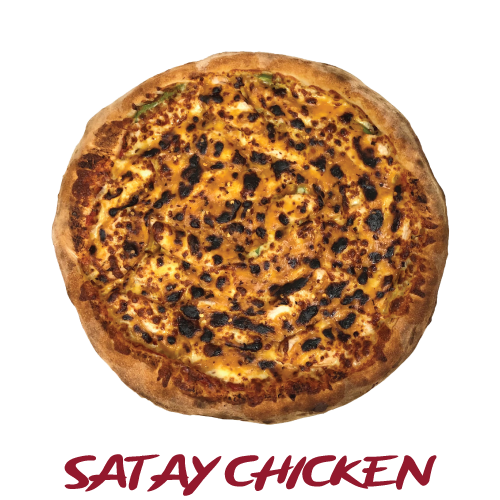 Satay Chicken Pizza at Waterside Pizza Pacific Pines (07) 5502 9551